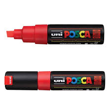 Marker Chisel Tip 8.0mm Red POSCA Uni